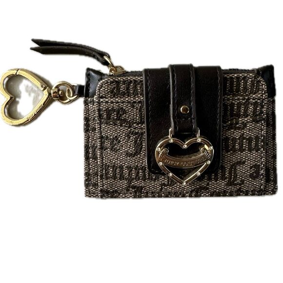 NWOT Juicy Couture Chocolate Brown Signature Charm Tri-Fold Card Wallet Case - Picture 1 of 6